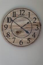 Large 26" Solid Wood Hackberry Wall Clock with walnut stain (in stock)