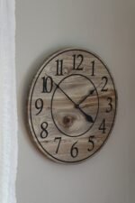Large 26" Solid Wood Hackberry Wall Clock with walnut stain (in stock)