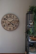 Large 26" Solid Wood Hackberry Wall Clock with walnut stain (in stock)