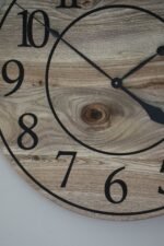 Large 26" Solid Wood Hackberry Wall Clock with walnut stain (in stock)