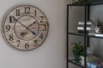 Large 26" Solid Wood Hackberry Wall Clock with walnut stain (in stock)