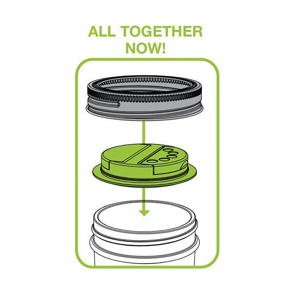 Spice Lid, Regular Mouth Mason Jars, Green