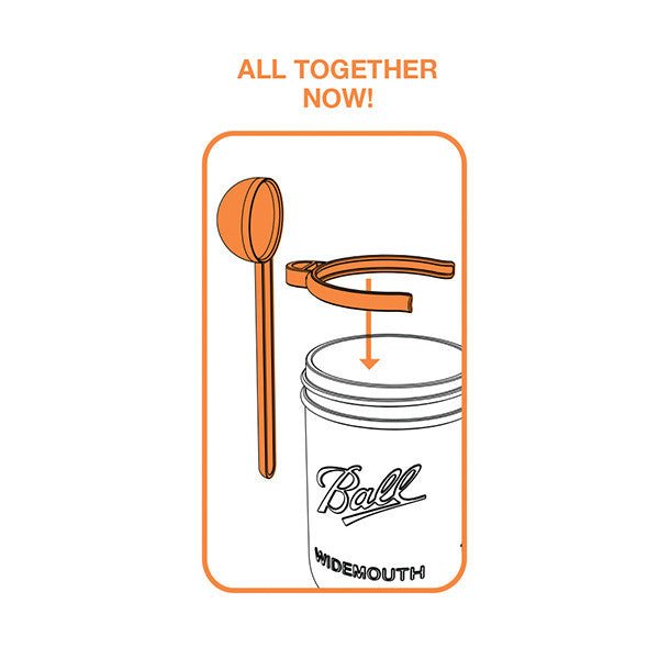 Coffee Spoon Clip, Wide Mouth Mason Jars