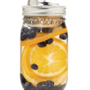Stainless Steel 2-in-1 Drink and Fruit Infusion Lid, Regular Mouth Mason Jars