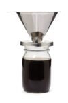 Stainless Steel Pour Over Coffee Filter & Stand, Regular and Wide Mouth Jars