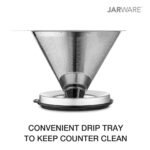 Stainless Steel Pour Over Coffee Filter & Stand, Regular and Wide Mouth Jars