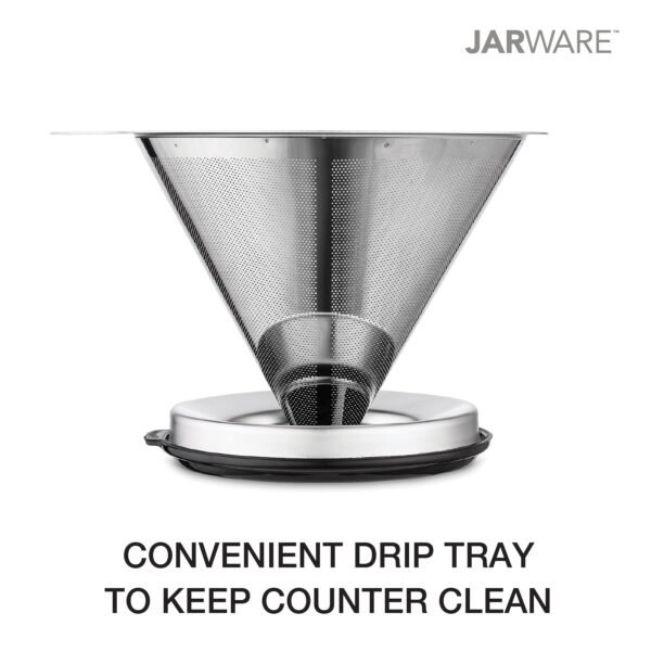 Stainless Steel Pour Over Coffee Filter & Stand, Regular and Wide Mouth Jars
