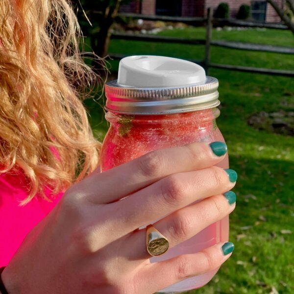 Silicone Drink Lid 4-Pack, Regular Mouth Mason Jars