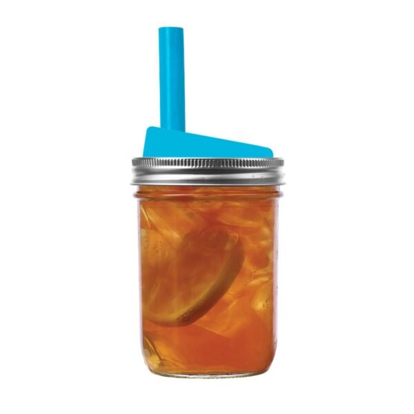 Silicone Drink Lids & Straws 4-Pack, Wide Mouth Mason Jars